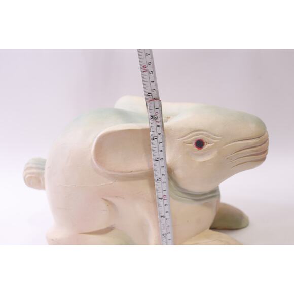 Large, Carved, Rabbit, Wooden, Figure, 13x8", Sculpture, Animal ~ 251013-WH 1376 - Picture 3 of 5
